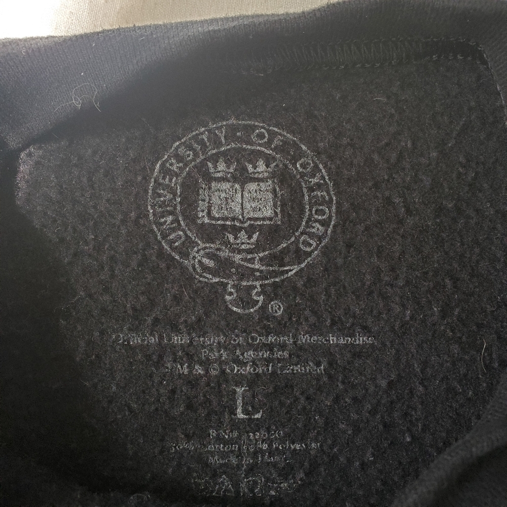 Unisex Black Cambridge University Preppy Sweatshirt Size L Cotton/Polyester - Picture 10 of 10
